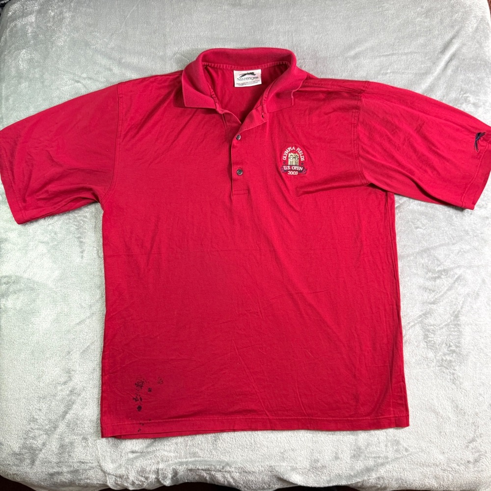 VTG Slazenger Mens 2003 US Open Olympia Fields Polo Shirt Cotton Large (Read)